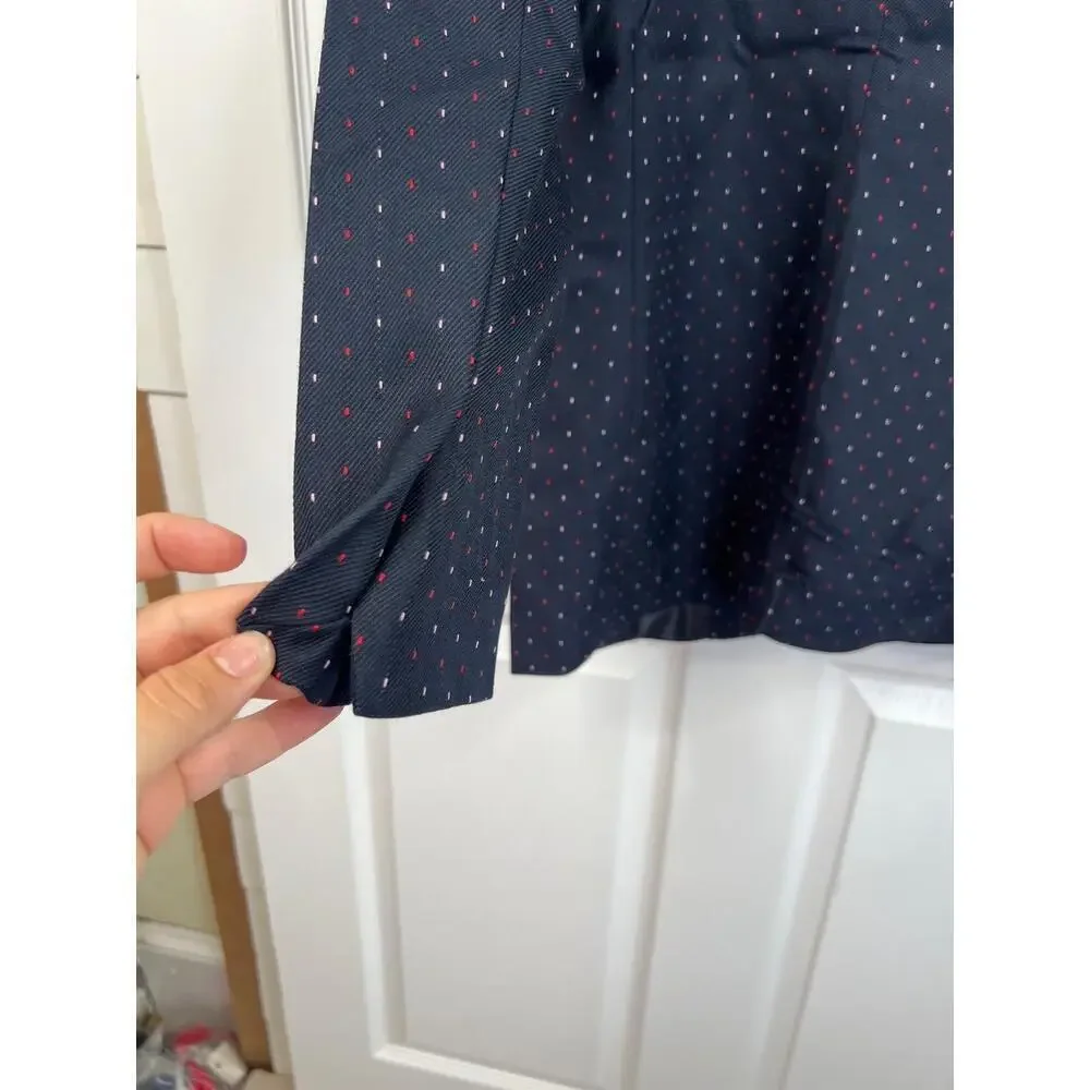 Catherine Malandrino Blue Boyfriend Blazer Sz MP Navy with Stitching